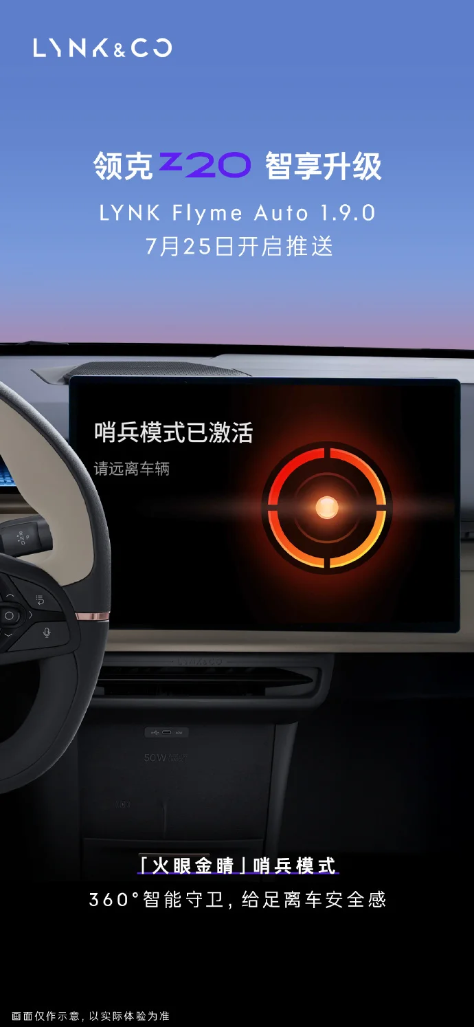 領(lǐng)克Z20迎1.9.0版OTA更新 新增遙控泊車輔助、哨兵模式等重要功能
